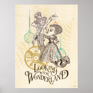 Poster The Queen & Mad Hatter   Looking for Wonderland