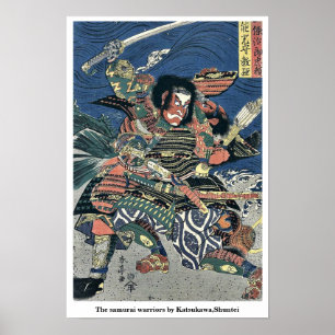 Poster The samurai warriors by Katsukawa,Shuntei