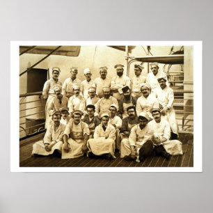 Poster The ship's cooks aboard the R.M.S. Teutonic (b/w p