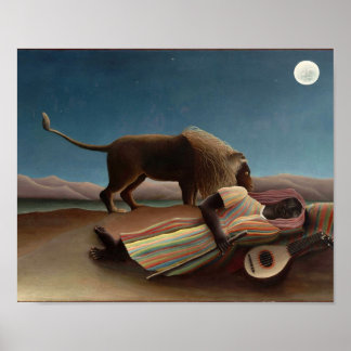 Poster The Sleeping Gypsy, Henri Rousseau