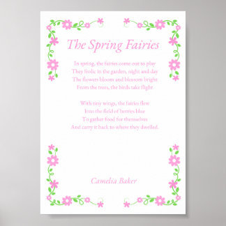 Poster The Spring Fairies Poem Print