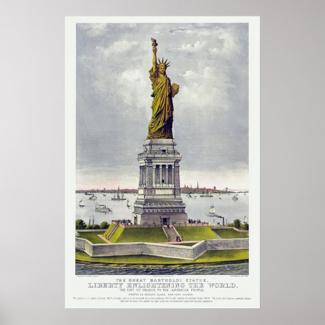 Poster The Statue of Liberty, The Great Bartholdi Statue (Devant)