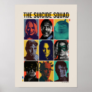 Poster The Suicide Squad   Retro Grid With Harley Quinn