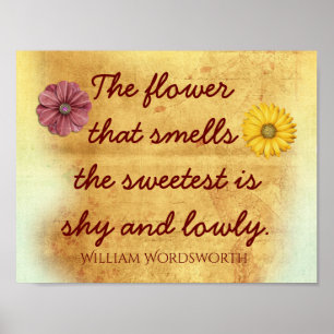 Poster The Sweetest Flower - William Wordsworth quote