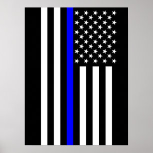 Poster The Symbolic Thin Blue Line American Flag