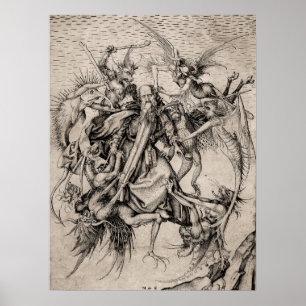 Poster The Temptation of St Anthony by Martin Schongauer