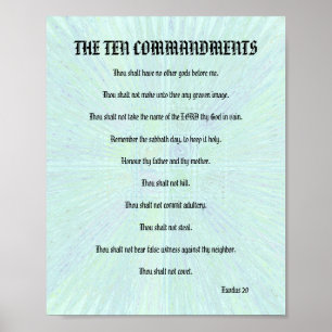 Poster The Ten Commandments - Aqua Splash