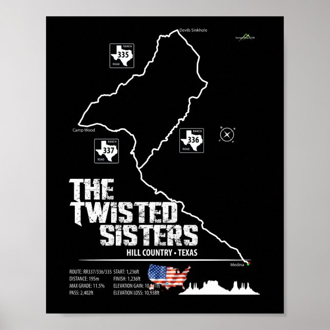 Poster The Twisted Sisters Texas USA Motorcycle 02 (Devant)