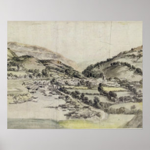 Poster The Vale of Llangolle (w/c on paper)