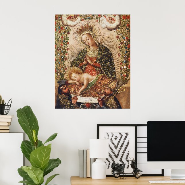 Poster The Virgin Adoring the Christ Child at Christmas (Bureau à domicile)