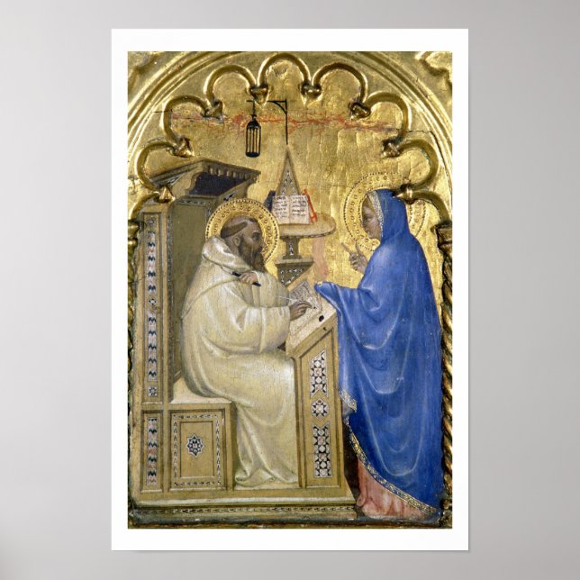 Poster The Virgin appearing to St. Bernard, détail from a (Devant)