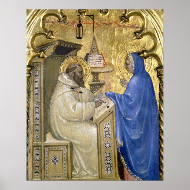 Poster The Virgin appearing to St. Bernard, détail from a (Devant)