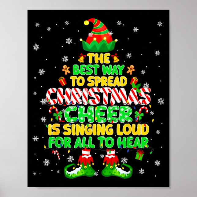 Poster The Way To Spread Christmas Elf Xmas Boys Mens Kid (Devant)