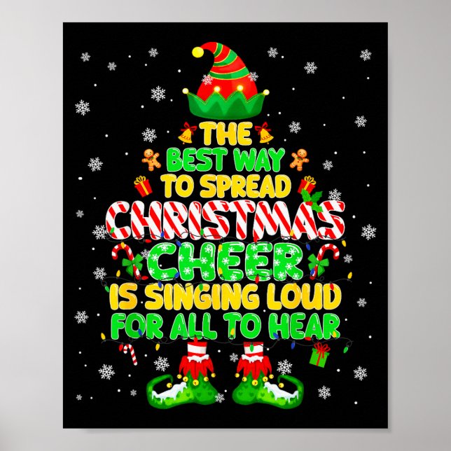 Poster The Way To Spread Christmas Elf Xmas Boys Mens Kid (Devant)