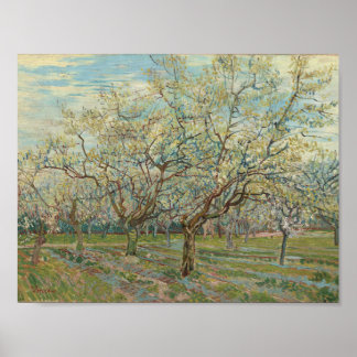 Poster The White Orchard Arles, avril 1888 Vincent van Go