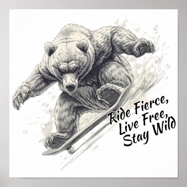 Poster The Wild Rider Bear Sketch (Devant)