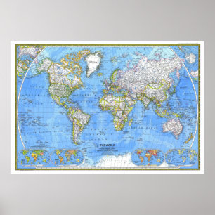 Poster " The World : 1981 Carte détaillée ...