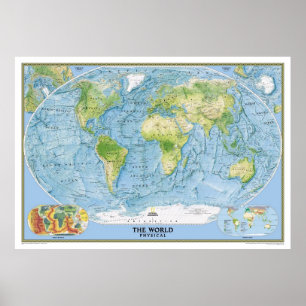 Poster The world map physical