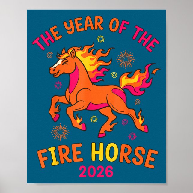 Poster The Year Of The Fire Horse 2026 Celebration Design (Devant)