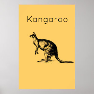 Poster The Yellow Kangaroo Modern Wall Art