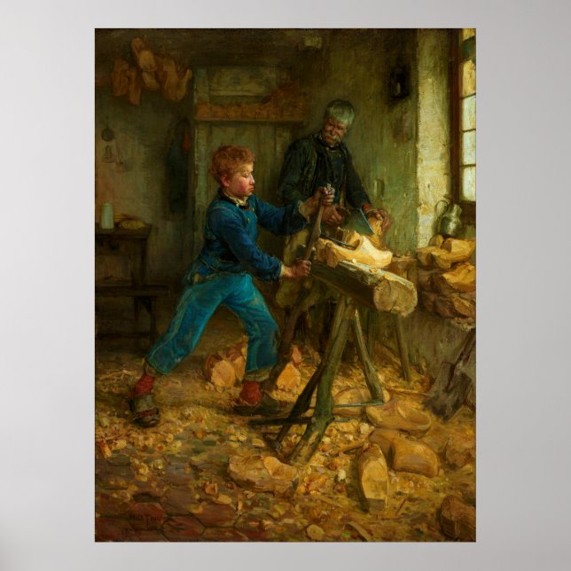 Poster The Young Sabot Maker par Henry Ossawa Tanner 1895 (Devant)