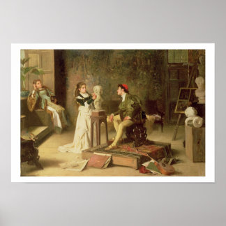 Poster The Young Sculpture (oil on canvas)