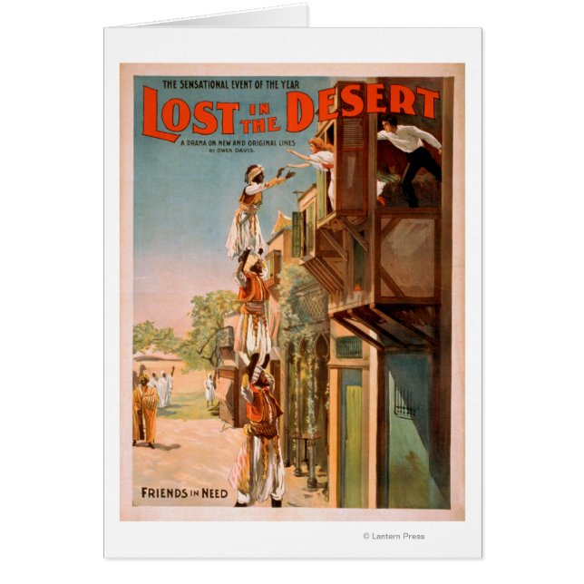 Poster théâtral perdu dans le désert arabe (Devant)