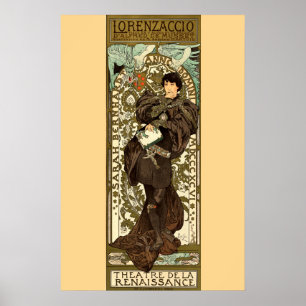 Poster Théâtre Art Nouveau vintage publicité par Mucha