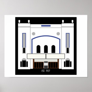 Poster Théâtre Columbia Minimaliste (Matte Print)