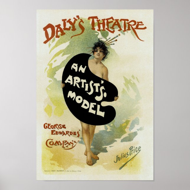 Poster Théâtre Daly ~ Modèle d'artiste (Devant)