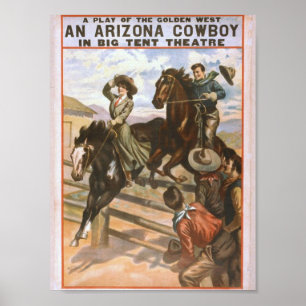 Poster Théâtre de cowboy de l'Arizona un rétro