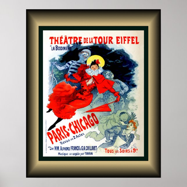 Poster Théâtre De La Tour Eiffel ~ La Bodinière ~ Paris ~ (Devant)