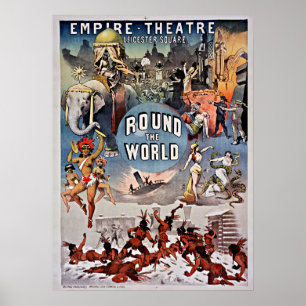 Poster Théâtre de l'Empire vintage Tour du monde