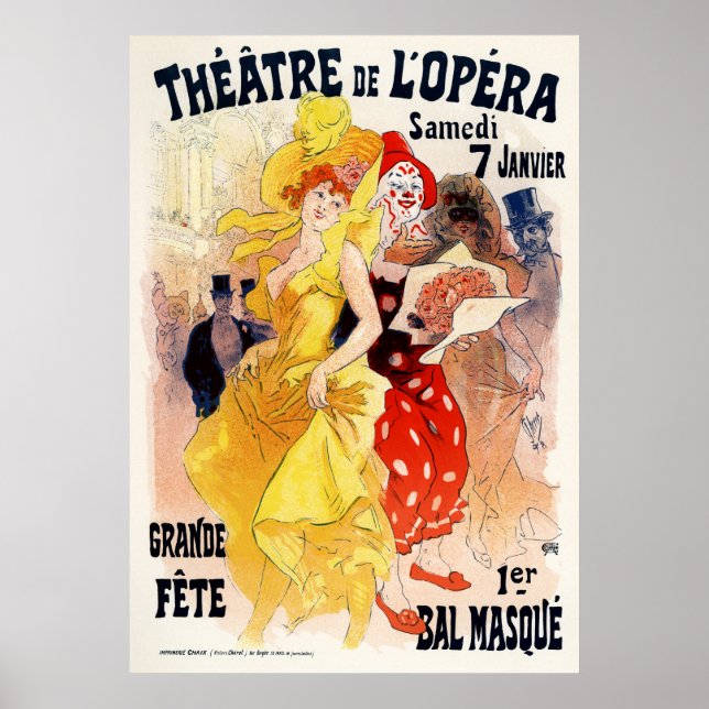 Poster Théâtre de l'Opéra - Grand Fete, Jules Cheret (Devant)