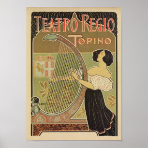 Poster Théatre de l'opéra royal Turin Torino de nouveau