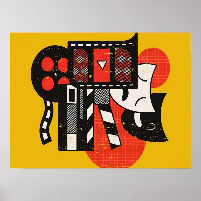 Poster Théâtre intérimaire Abstrait| Théâtre dramatique (Devant)