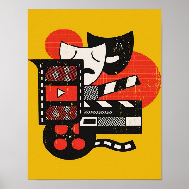 Poster Théâtre intérimaire Abstrait| Théâtre dramatique (Devant)