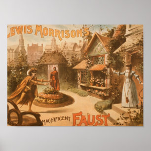 Poster Théâtre magnifique de Faust de Lewis Morrison