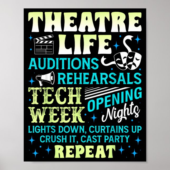 Poster Theatre Nerd Actor Funny Musical Theater Geek Thes (Devant)