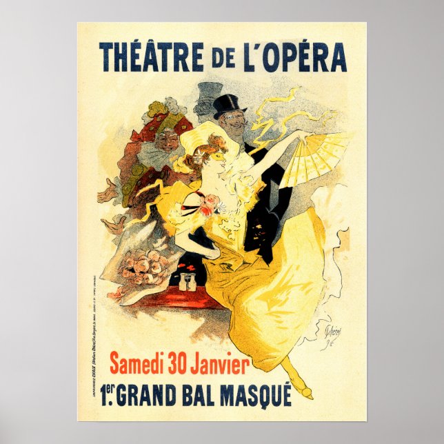 Poster THÉÂTRE OPÉRA Cheret Théâtre Paris Publicité (Devant)