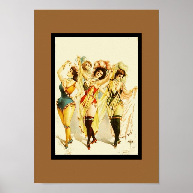 Poster Théâtre Vintage Danser Filles (Devant)
