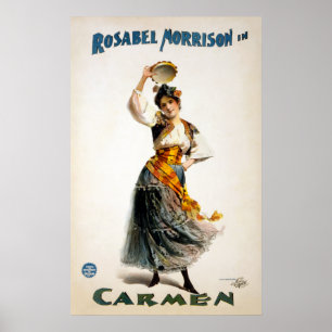 Poster Théâtre vintage de Rosabel Morrison "Carmen"