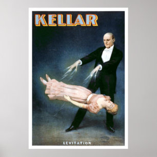 Poster Théâtre Vintage "Kellar Levitation"