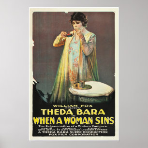 Poster Theda Bara "Quand une femme pèche"