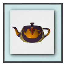 Théière double géo jaune violet