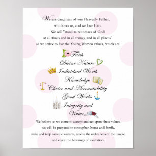 Poster Thème 11x14 de jeunes femmes de LDS
