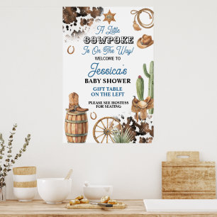 Poster Thème Baby Shower Garçon Far West