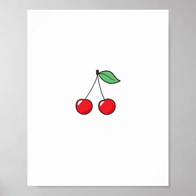 Poster Thème cerise, design cerise (Devant)