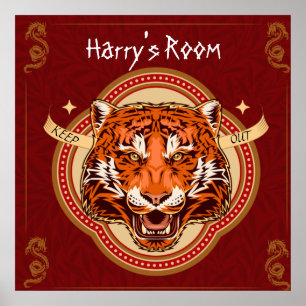 Poster Thème chinois Tiger Editable