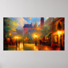 Poster Thème coloré ancien d'art de vacances vintage